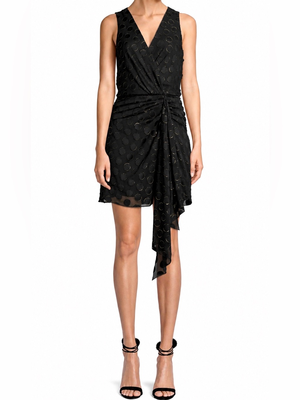 Ramy Brook Desiree Dress Black Polka Dot Mini Dress Sz 12 Romantic Whimsigoth
